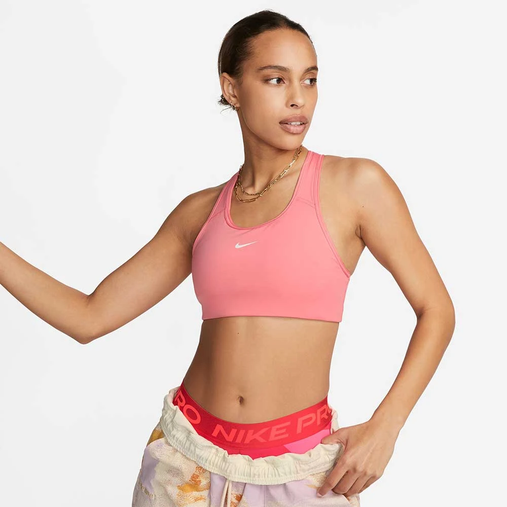 Women's Nike Dri-Fit Swoosh Pad Bra - Coral Chalk 1 Women's Nike Dri-Fit Swoosh Pad Bra - Coral Chalk