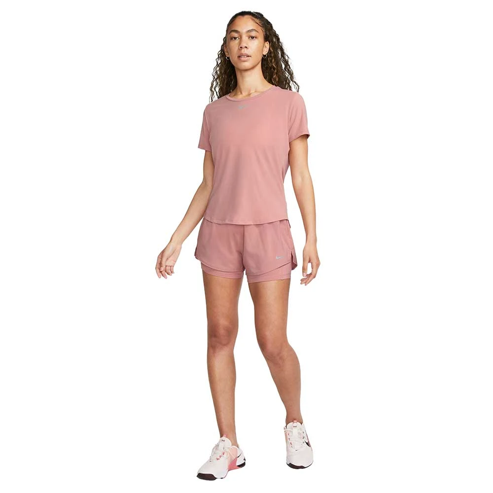 Women's Nike Dri-FIT UV One Luxe Standard Fit Short-Sleeve Top - Red Stardust 3 Women's Nike Dri-FIT UV One Luxe Standard Fit Short-Sleeve Top - Red Stardust - Image 3
