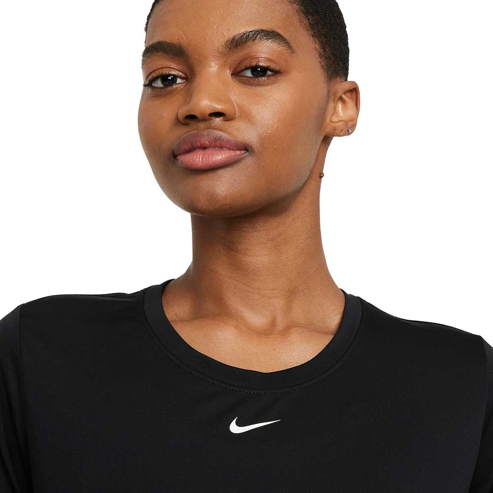 Women's Nike Dri-FIT One Standard Fit Short Sleeve Cropped Top - Black 4 Women's Nike Dri-FIT One Standard Fit Short Sleeve Cropped Top - Black - Image 4