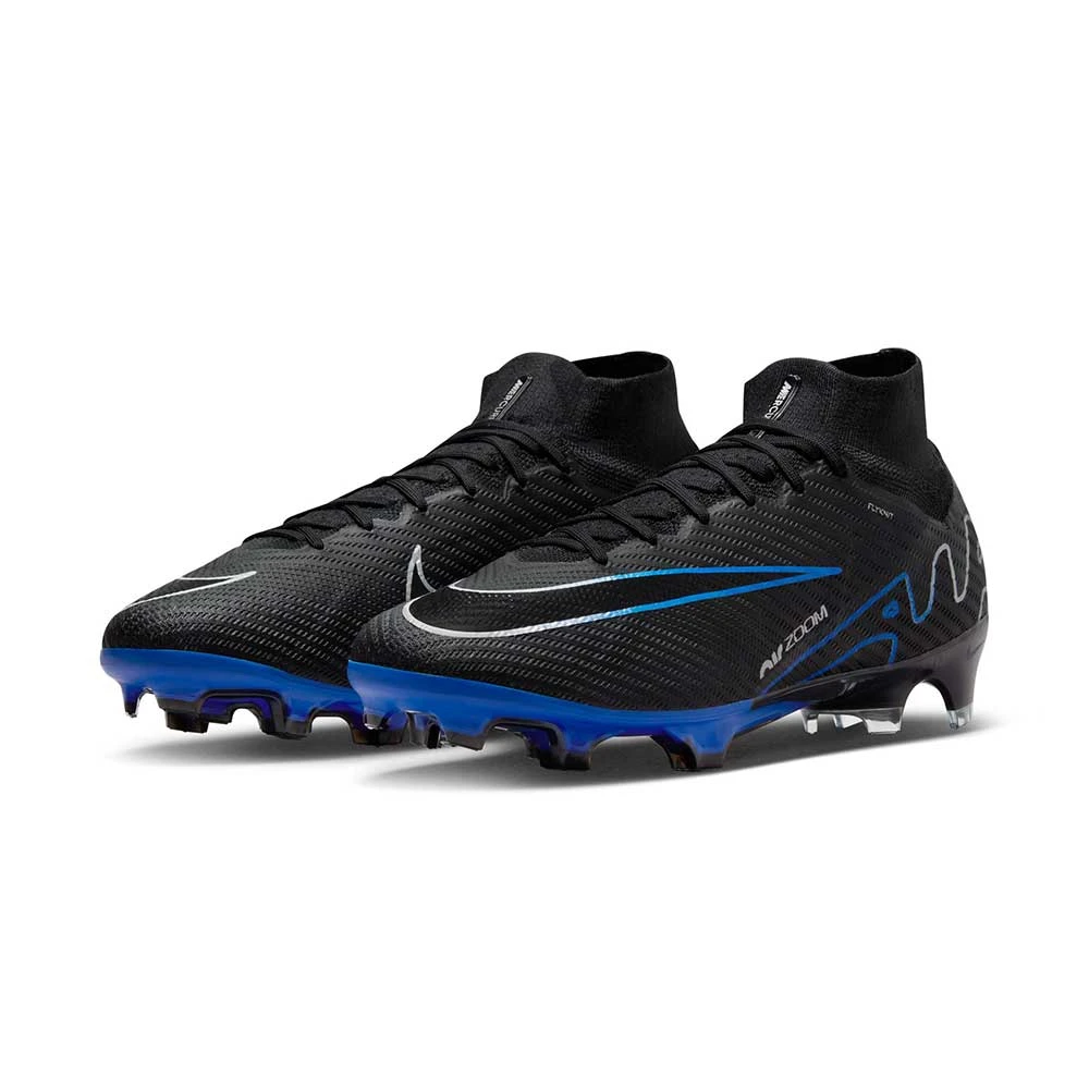 Nike Zoom Mercurial Superfly 9 Elite FG Soccer Cleat - Black/Chrome-Hyper Royal- Regular (D) 3 Nike Zoom Mercurial Superfly 9 Elite FG Soccer Cleat - Black/Chrome-Hyper Royal- Regular (D) - Image 3