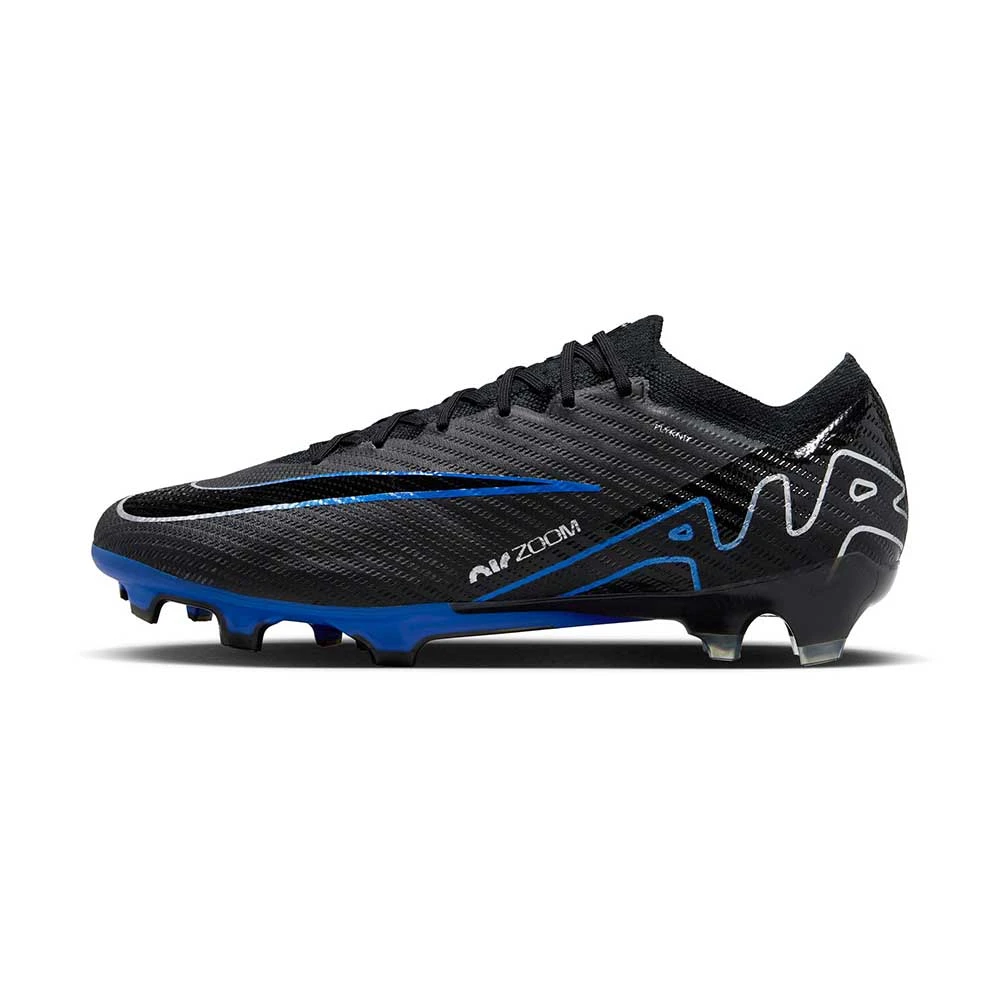 Nike Zoom Mercurial Vapor 15 Elite FG Soccer Cleat- Black/Chrome-Hyper Blue- Regular (D) 2 Nike Zoom Mercurial Vapor 15 Elite FG Soccer Cleat- Black/Chrome-Hyper Blue- Regular (D) - Image 2