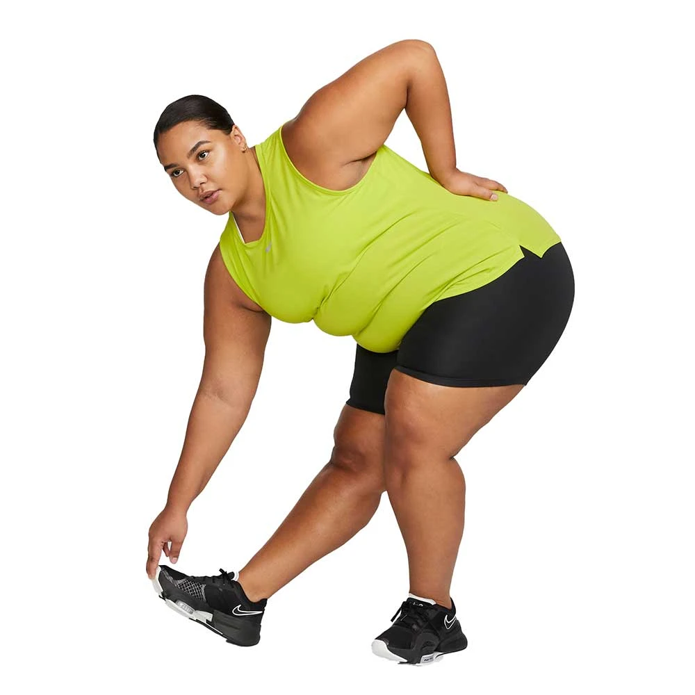 Women's Nike Dri-Fit One Luxe Standard Fit Tank- Bright Cactus 2 Women's Nike Dri-Fit One Luxe Standard Fit Tank- Bright Cactus - Image 2