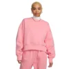 Women's Nike Phoenix Fleece Oversized Crew - Coral Chalk