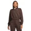 Nike Women's Phoenix Fleece Oversized 1/2-Zip Crop Sweatshirt - Baroque Brown/Sail