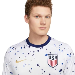 Men's USMNT 2023 Stadium Home Nike Dri-FIT Soccer Jersey - White/Metallic Gold -Patagonia Shop AURORA DR3972 100 PHSYM001 2000