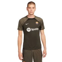 Men's FC Barcelona Strike Nike Dri-FIT Knit Soccer Top- Sequoia/Black/White