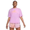 Women's Nike Dri-Fit Tee Short Sleeve Trail - Rush Fuchsia/Sundial