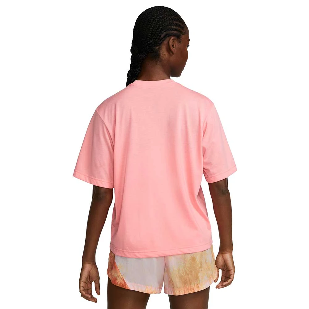Women's Nike Dri-Fit Tee Short Sleeve Trail - Coral Chalk/Bright Cactus 2 Women's Nike Dri-Fit Tee Short Sleeve Trail - Coral Chalk/Bright Cactus - Image 2