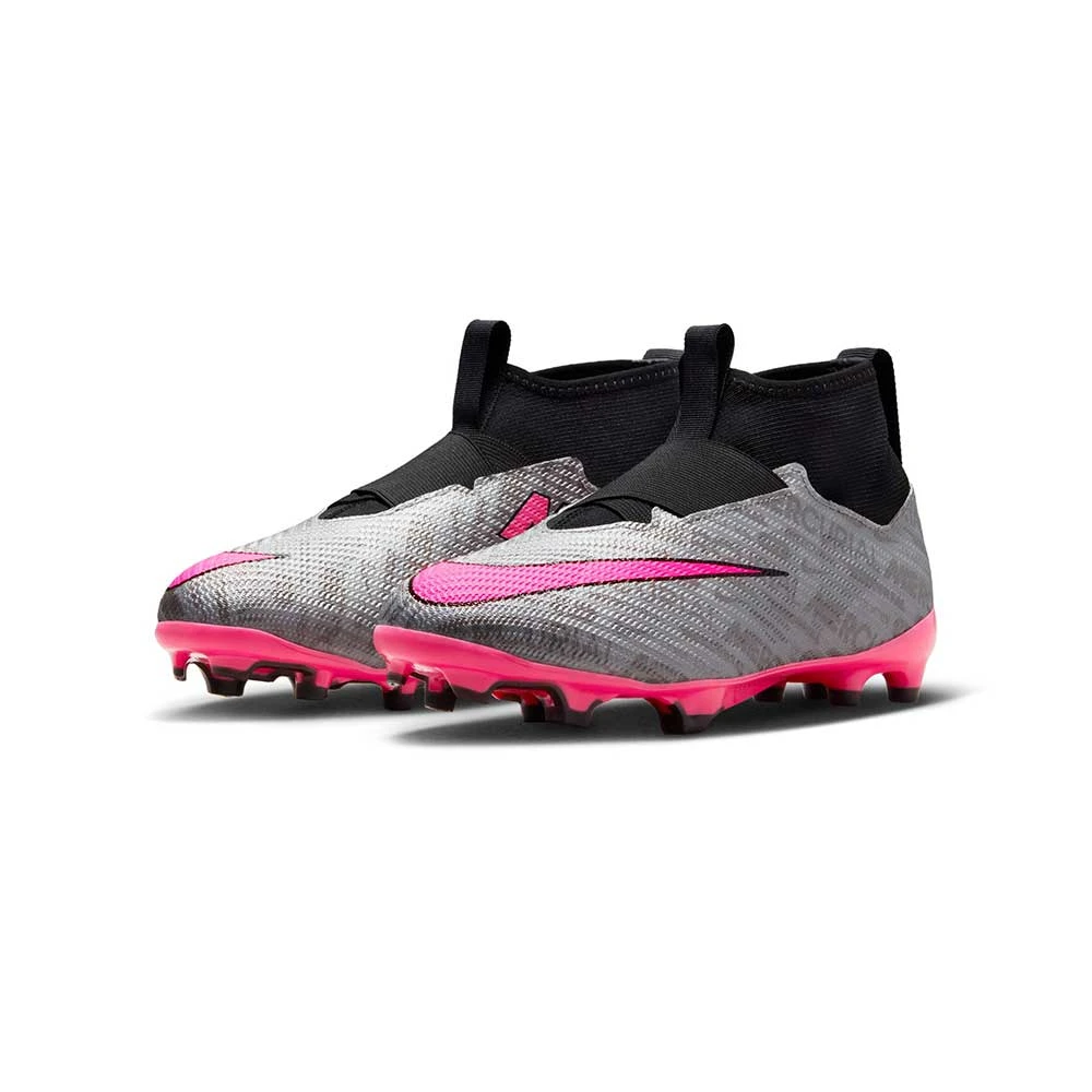 Youth Nike Jr. Zoom Mercurial Superfly 9 Pro XXV FG Soccer Cleats - Metallic Silver/Hyper Pink - Regular (D) 2 Youth Nike Jr. Zoom Mercurial Superfly 9 Pro XXV FG Soccer Cleats - Metallic Silver/Hyper Pink - Regular (D) - Image 2
