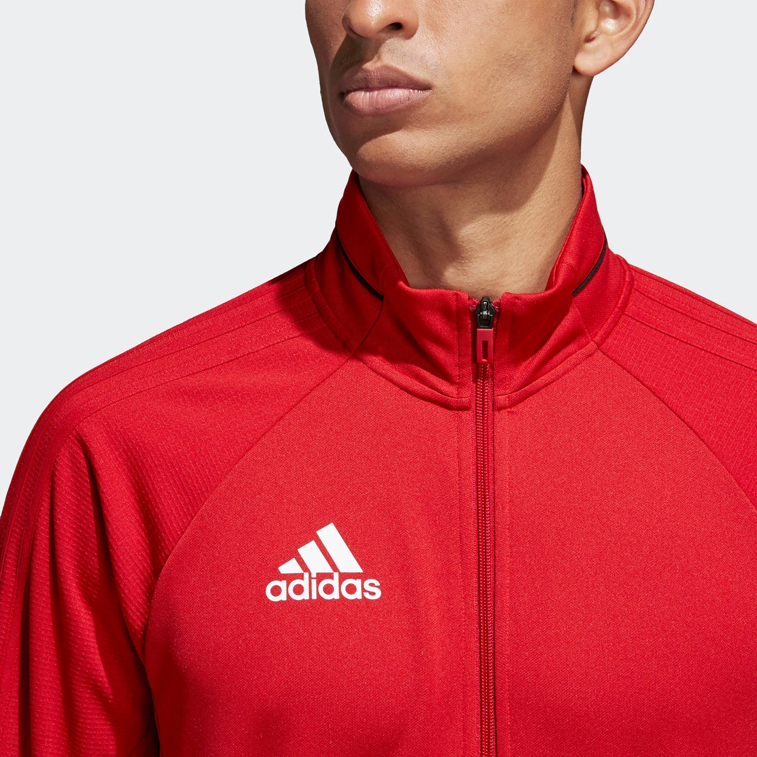 ADIDAS Men's Tiro 17 Training Jacket - Power Red/Black/White 6 ADIDAS Men's Tiro 17 Training Jacket - Power Red/Black/White - Image 6