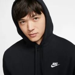 Men's Nike Sportswear Club Fleece Pullover Hoodie - Black/Black/White -Patagonia Shop BV2654 010 PHSYM001 2000