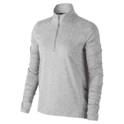 Nike Women's 1/2 Zip Running Top - Smoke Grey/Lt Smoke Grey