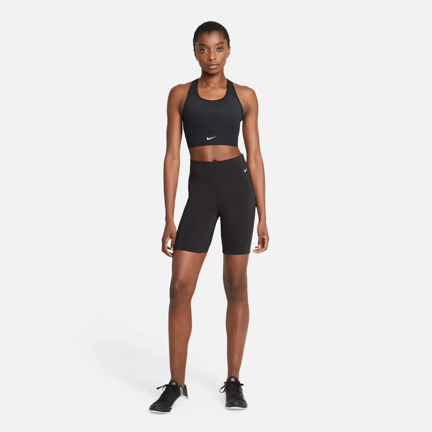 Women's Nike Swoosh Medium-Support Longline Bra - Black/White 3 Women's Nike Swoosh Medium-Support Longline Bra - Black/White - Image 3