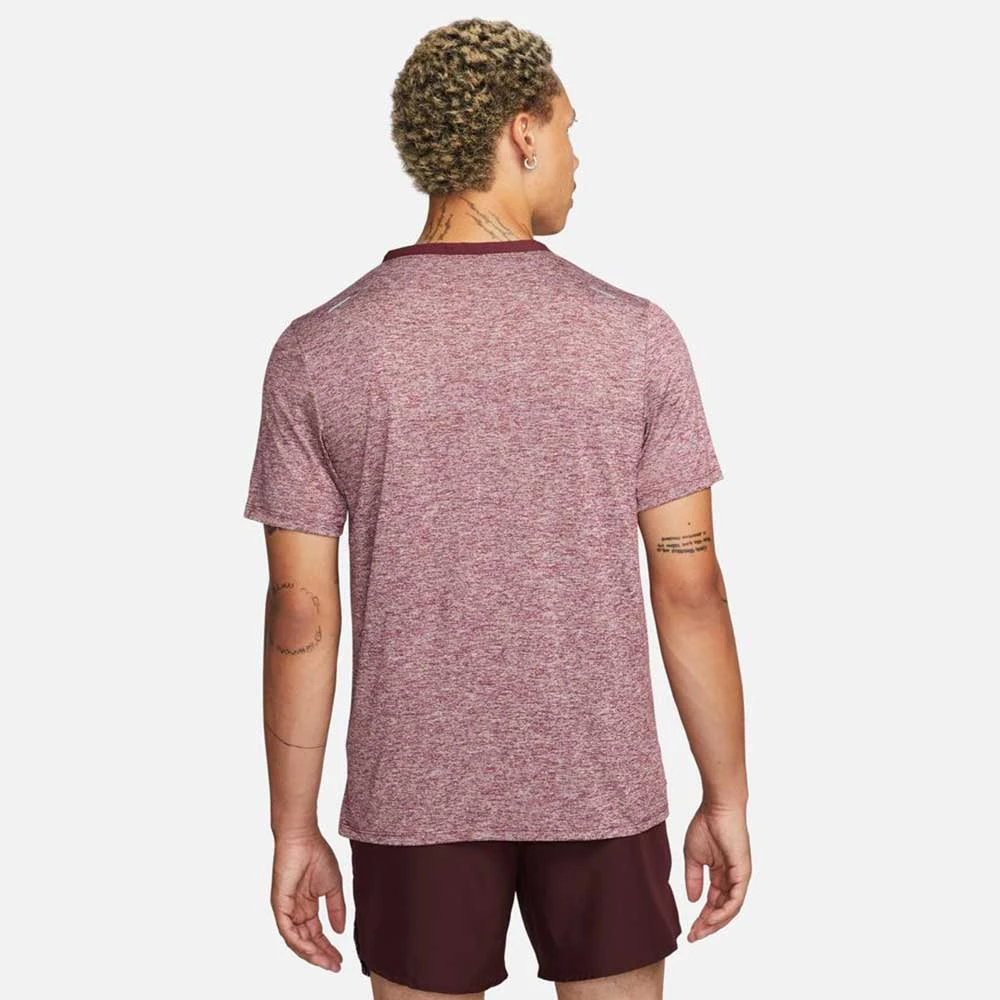 Nike Men's DriFit Rise 365 Short Sleeve - Dark Beetroot 3 Nike Men's DriFit Rise 365 Short Sleeve - Dark Beetroot - Image 3