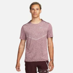 Nike Men's DriFit Rise 365 Short Sleeve - Dark Beetroot