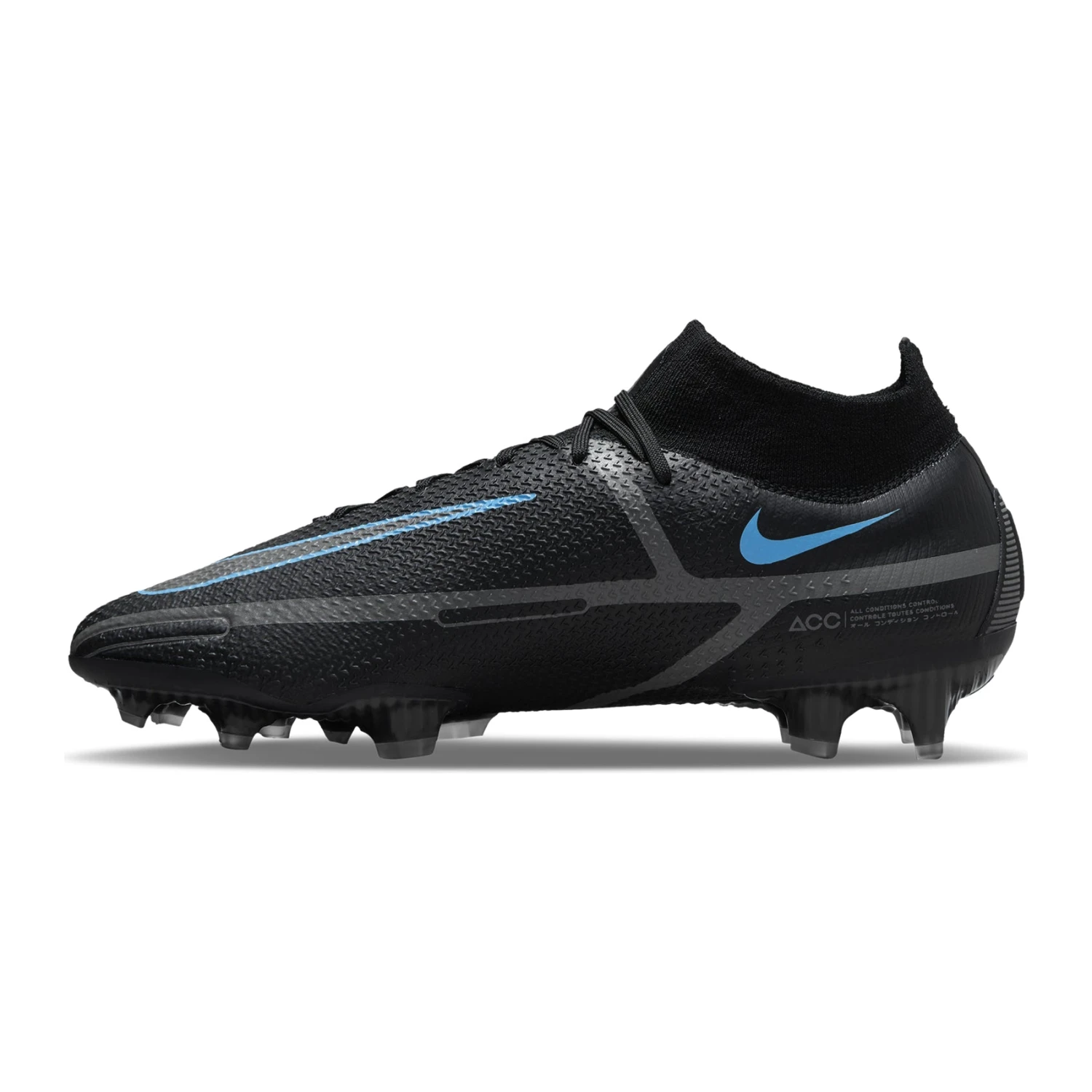 Nike Unisex Phantom GT2 Elite FG Soccer Shoe - Black/Black/Iron Grey 2 Nike Unisex Phantom GT2 Elite FG Soccer Shoe - Black/Black/Iron Grey - Image 2