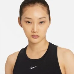 Women's Nike Dri-Fit One Luxe Standard Fit Tank- Black/Reflective Silver -Patagonia Shop DD0615 010 PHSYM001 JPG HEI 875 WID 875