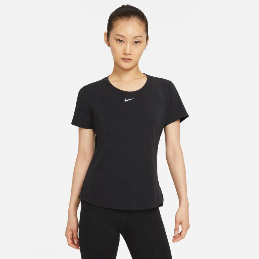 Women's Nike Dri-FIT One Luxe Short Sleeve Top - Black/Reflective Silver 1 Women's Nike Dri-FIT One Luxe Short Sleeve Top - Black/Reflective Silver