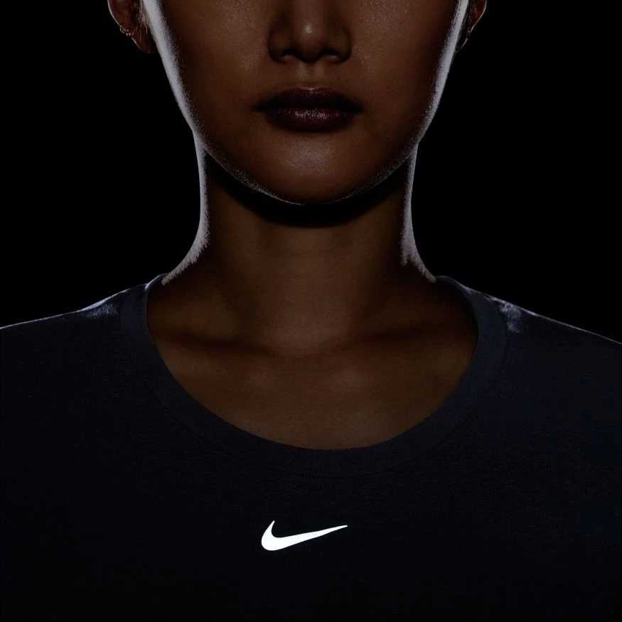 Women's Nike Dri-FIT One Luxe Short Sleeve Top - Black/Reflective Silver 5 Women's Nike Dri-FIT One Luxe Short Sleeve Top - Black/Reflective Silver - Image 5