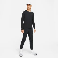 Men's Nike Dri-FIT Miler Long Sleeve Running Top - Black/Reflective Silver -Patagonia Shop DD4576 010 PHSYM003 2000