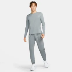 Men's Nike Dri-FIT Miler Long Sleeve Running Top - Smoke Grey/Reflective Silver -Patagonia Shop DD4576 084 PHSYM003 2000