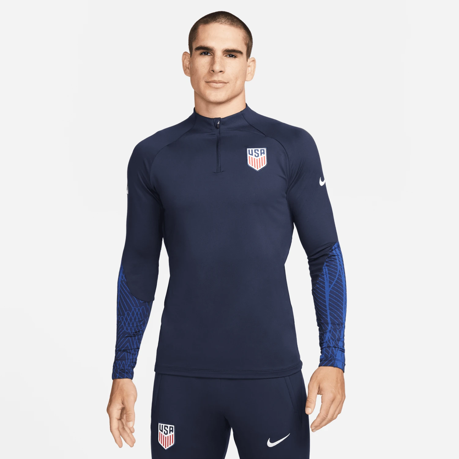 Nike Men's USA DF Strike Drill Top -Obsidian/Bright Blue/White 1 Nike Men's USA DF Strike Drill Top -Obsidian/Bright Blue/White