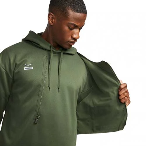 Men's Nike Dri-FIT FC Hoodie -Carbon Green 2 Men's Nike Dri-FIT FC Hoodie -Carbon Green - Image 2