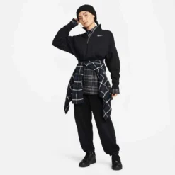 Nike Women's Fleece Quarter Zip Crop - Black/Sail 13 Nike Women's Fleece Quarter Zip Crop - Black/Sail -Patagonia Shop DQ5767 010 PHSYM005