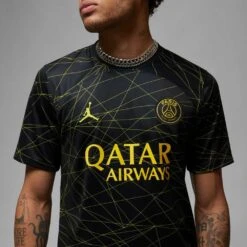 Nike Men's Paris Saint-Germain 2023/24 Stadium Fourth Jersey - Black/Tour Yellow -Patagonia Shop DR3969 011 PHSYM002