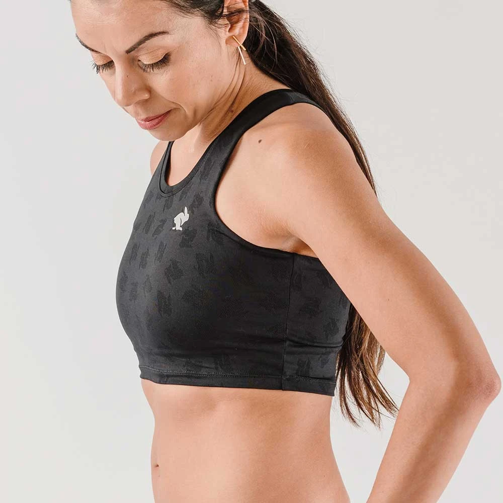 Women's Crop Hop Support & Pocket Bra - Black 3 Women's Crop Hop Support & Pocket Bra - Black - Image 3