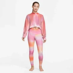 Nike Women's Luxe Cropped Crew-Neck Fleece Sweatshirt - Picante Red/Multi -Patagonia Shop DV9185 633 PHSYM003