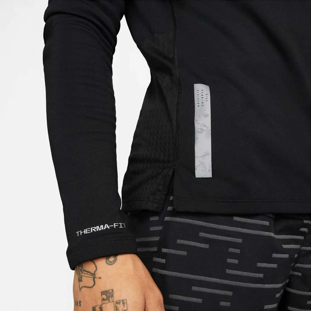 Nike Men's Run Division Element Top Half Zip - Black 4 Nike Men's Run Division Element Top Half Zip - Black - Image 4