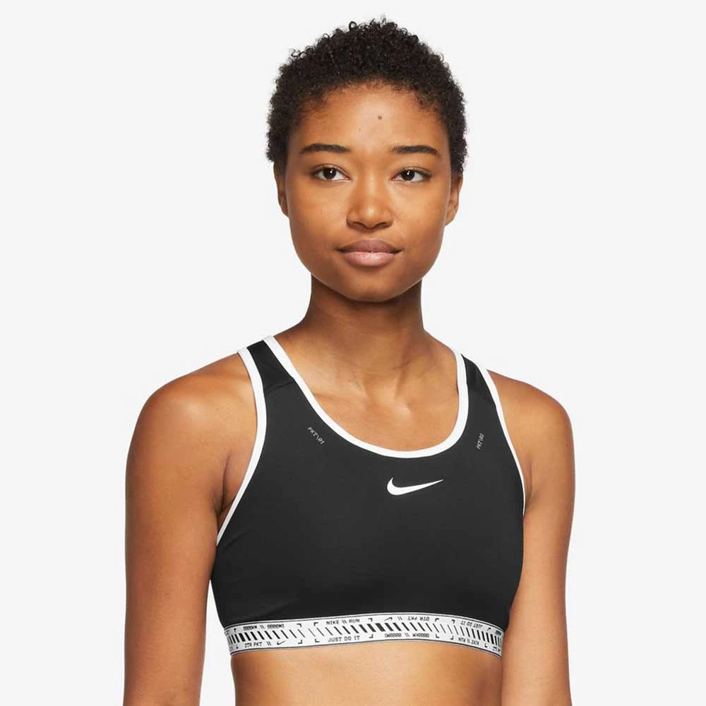 Nike Women's Swoosh On The Run Bra - Black 1 Nike Women's Swoosh On The Run Bra - Black