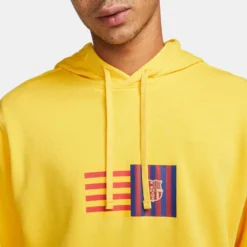 Nike Men's FC Barcelona Club Hoodie -Amarillo/Deep Royal Blue -Patagonia Shop DX4755 728 PHSYM001 1