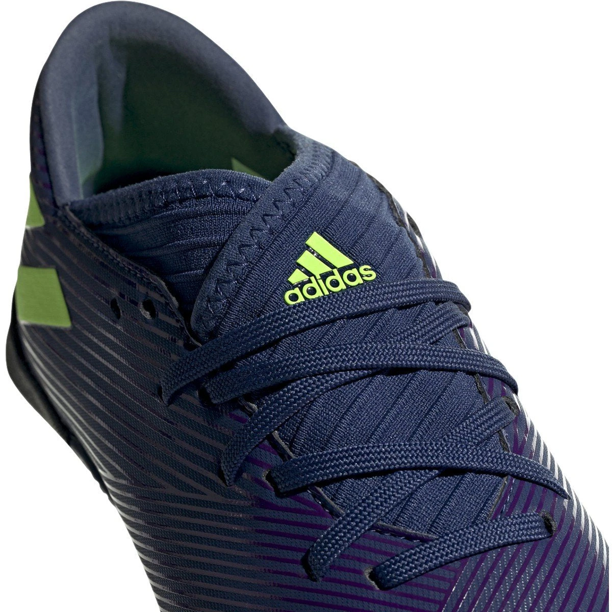 ADIDAS JR Nemeziz Messi Tango 19.3 TF Soccer Shoe - Tech Indigo/Signal Green/Glory Purple 4 ADIDAS JR Nemeziz Messi Tango 19.3 TF Soccer Shoe - Tech Indigo/Signal Green/Glory Purple - Image 4
