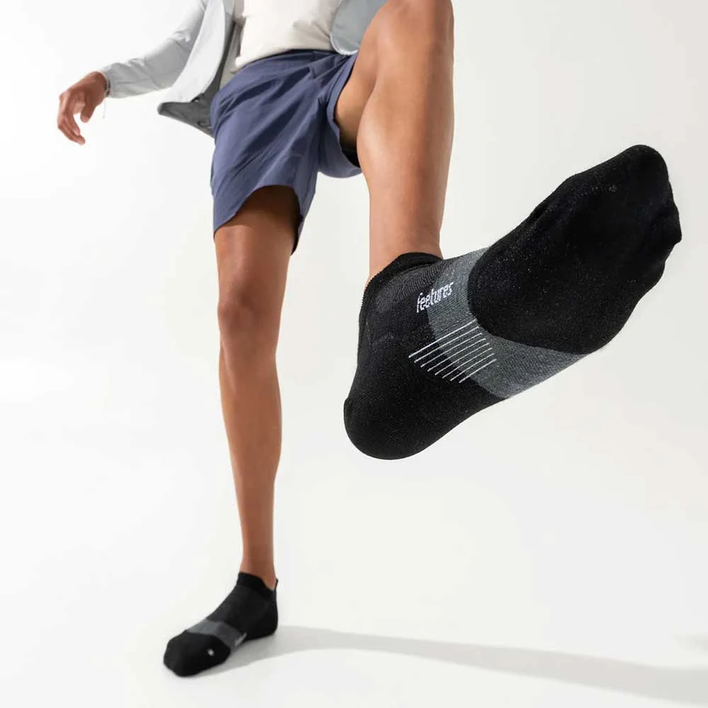 Feetures Unisex Merino 10 Cushion No Show Tab Socks - Charcoal 3 Feetures Unisex Merino 10 Cushion No Show Tab Socks - Charcoal - Image 3