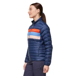 Cotopaxi Women's Fuego Down Hooded Jacket 2023 - Ink/Rosewood -Patagonia Shop F23 W Fuego Down Jacket Ink Rosewood5