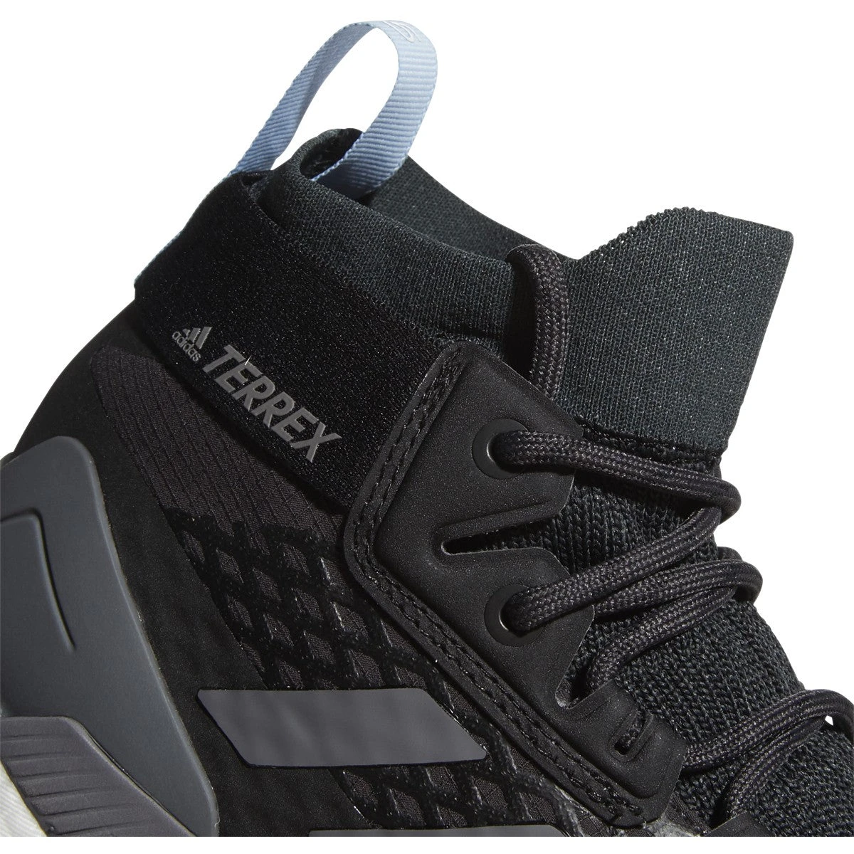 ADIDAS Women's Terrex Free Hiker GoreTEX Hiking Shoe - Carbon/Grey/Glow Blue - Regular (B) 2 ADIDAS Women's Terrex Free Hiker GoreTEX Hiking Shoe - Carbon/Grey/Glow Blue - Regular (B) - Image 2