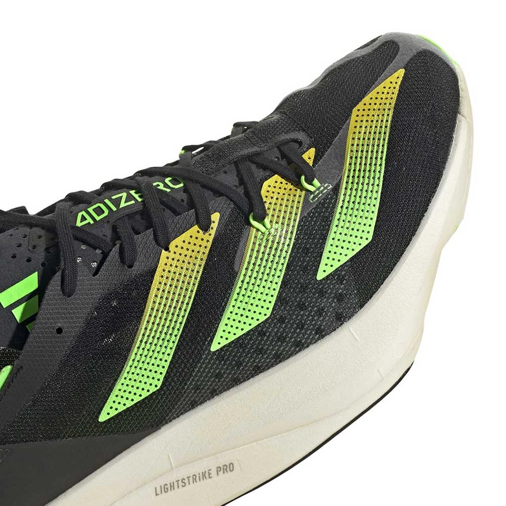 ADIDAS Unisex AdiZERO Adios Pro 3 Running Shoe - Core Black/Beam Yellow/Solar Green - Regular (D) 4 ADIDAS Unisex AdiZERO Adios Pro 3 Running Shoe - Core Black/Beam Yellow/Solar Green - Regular (D) - Image 4
