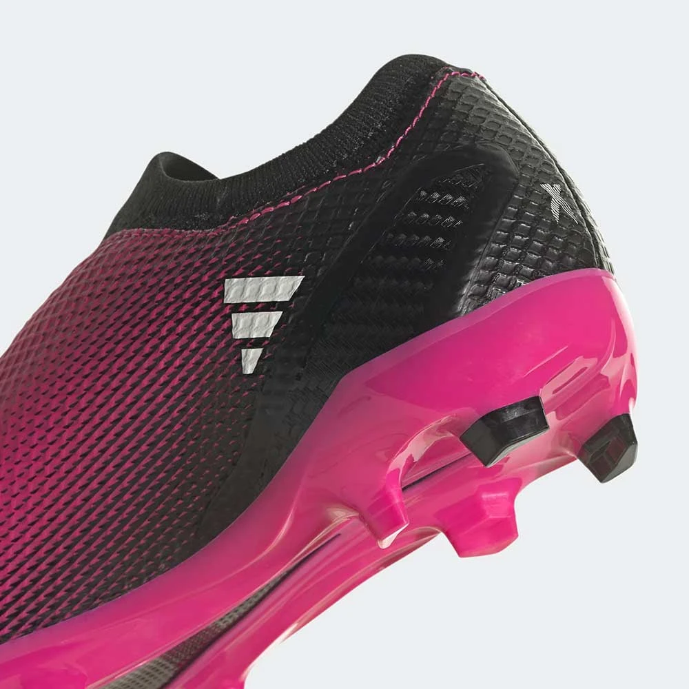 ADIDAS Youth JR X Speedportal .3 LL FG Soccer Shoe - Team Shock Pink/Zero Met - Regular (D) 3 ADIDAS Youth JR X Speedportal .3 LL FG Soccer Shoe - Team Shock Pink/Zero Met - Regular (D) - Image 3