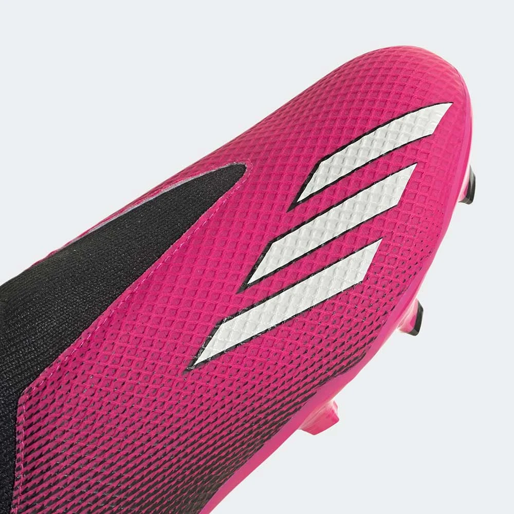 ADIDAS Youth JR X Speedportal .3 LL FG Soccer Shoe - Team Shock Pink/Zero Met - Regular (D) 2 ADIDAS Youth JR X Speedportal .3 LL FG Soccer Shoe - Team Shock Pink/Zero Met - Regular (D) - Image 2