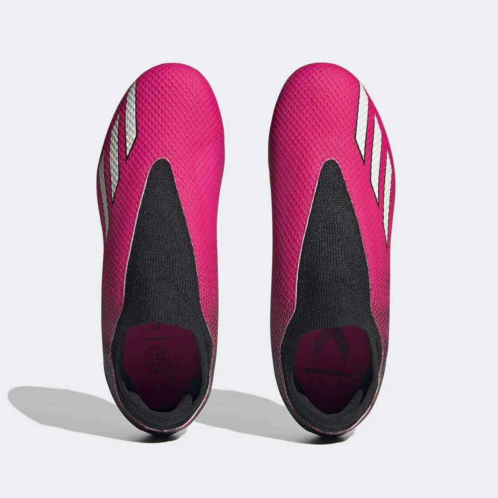 ADIDAS Youth JR X Speedportal .3 LL FG Soccer Shoe - Team Shock Pink/Zero Met - Regular (D) 4 ADIDAS Youth JR X Speedportal .3 LL FG Soccer Shoe - Team Shock Pink/Zero Met - Regular (D) - Image 4