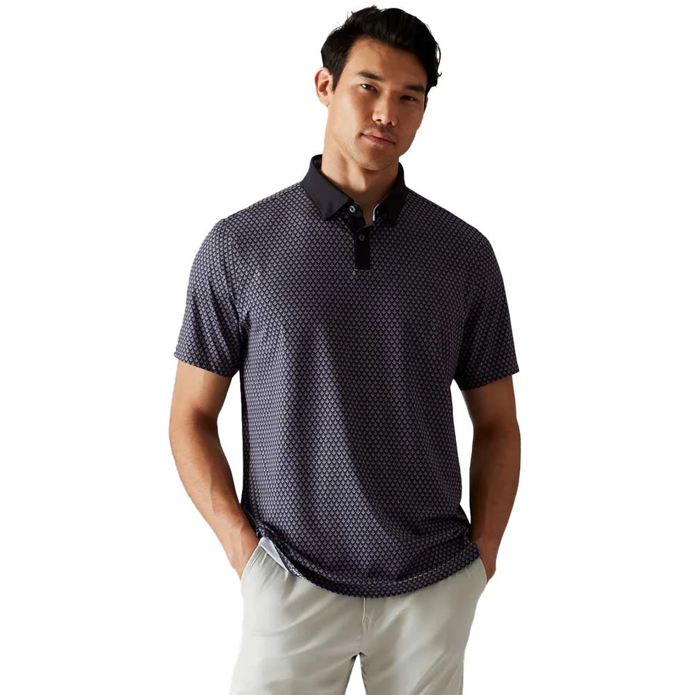 Men's Golf Sport Polo - Black Geo 2 Men's Golf Sport Polo - Black Geo - Image 2