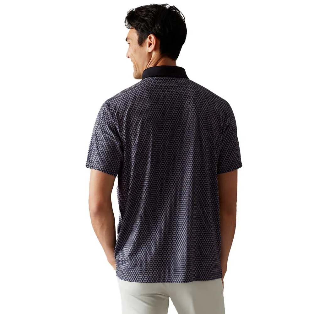 Men's Golf Sport Polo - Black Geo 3 Men's Golf Sport Polo - Black Geo - Image 3