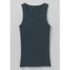 Prana Women's Foundation Rib Tank Top - Grey Blue Heather