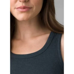 Prana Women's Foundation Rib Tank Top - Grey Blue Heather -Patagonia Shop Grey Blue Heather 3