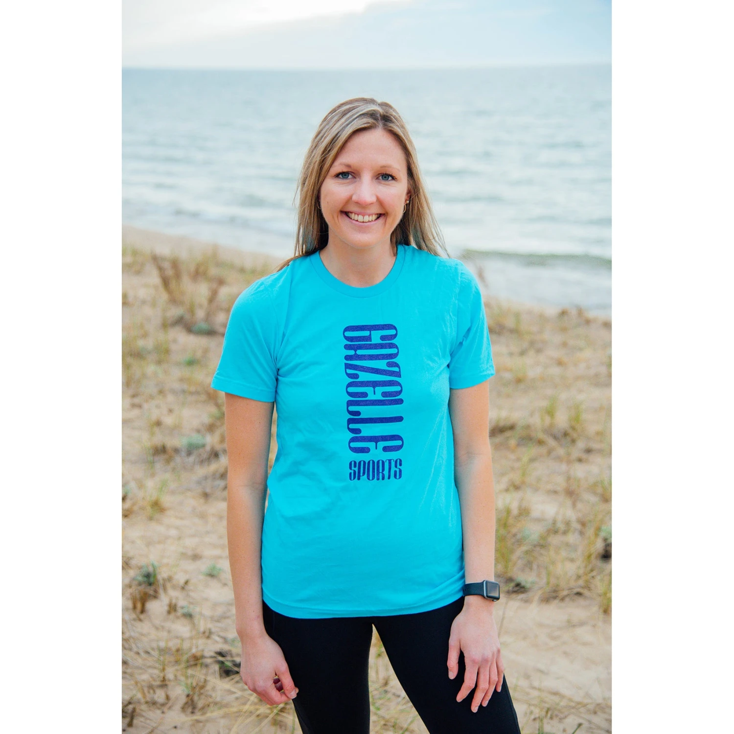 Unisex Vertical Gazelle Sports Jersey Short Sleeve Tee - Turquoise 2 Unisex Vertical Gazelle Sports Jersey Short Sleeve Tee - Turquoise - Image 2