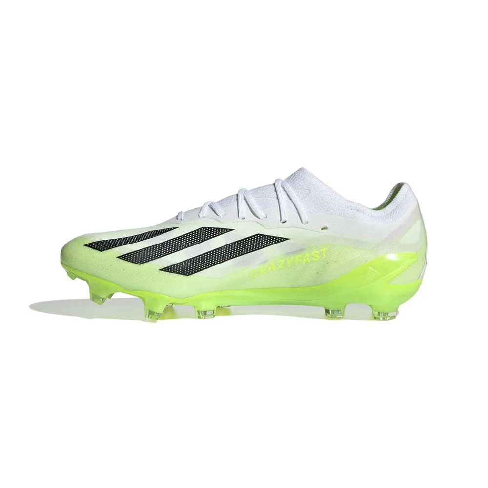 Unisex Adidas X CRAZYFAST.1 FG Soccer Shoe - Cloud White/ Core Black/ Lucid Lemon - Regular (D) 4 Unisex Adidas X CRAZYFAST.1 FG Soccer Shoe - Cloud White/ Core Black/ Lucid Lemon - Regular (D) - Image 4