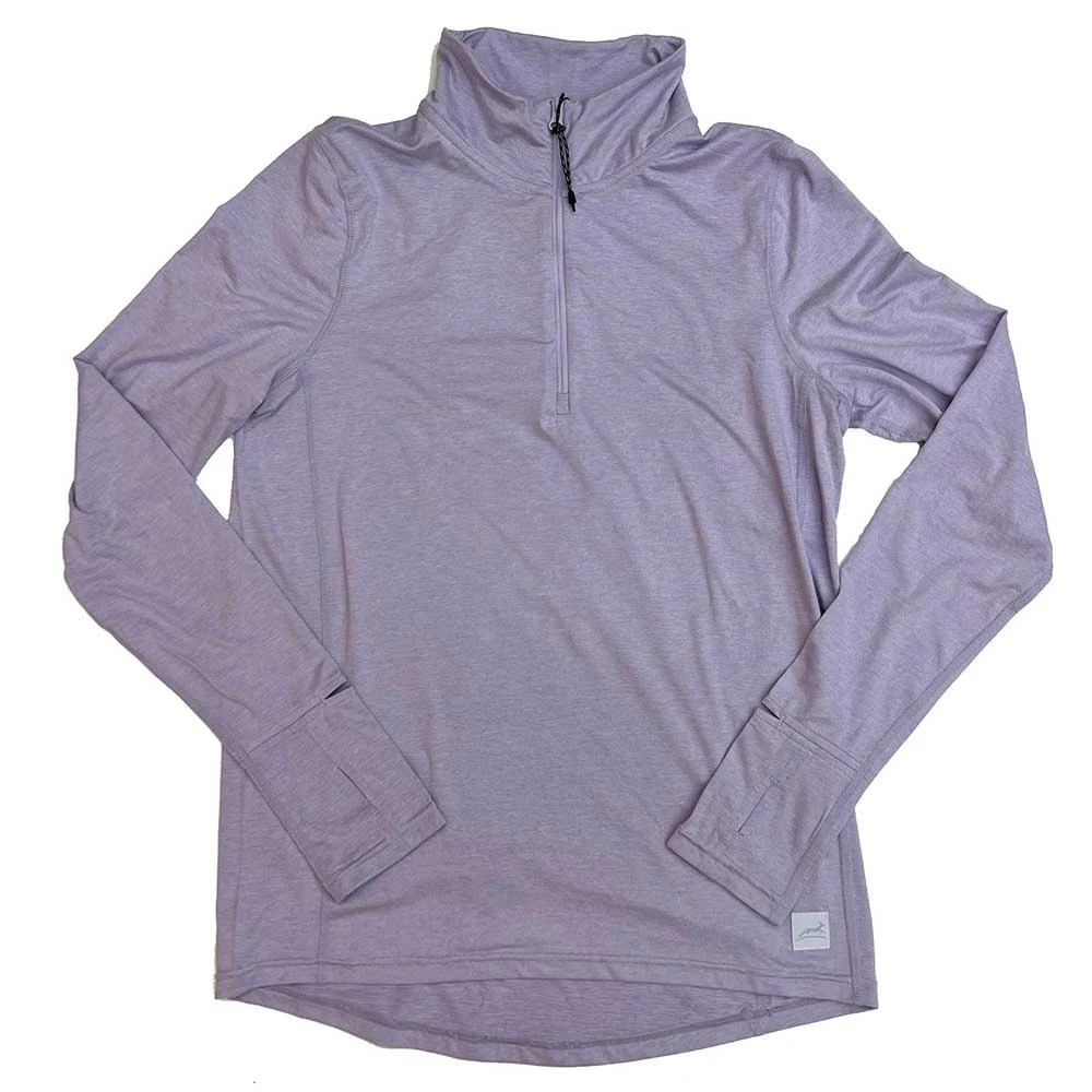 Women's Performance Tech 1/4 Zip - Heather Soft Lilac/Light Gray Woven Gazelle Patch 1 Women's Performance Tech 1/4 Zip - Heather Soft Lilac/Light Gray Woven Gazelle Patch