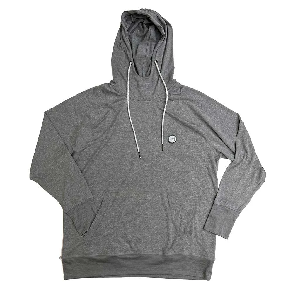 Men's Performance Tech Hoodie - Heather Classic Gray/Dark Gray Embroidered Gazelle Patch 1 Men's Performance Tech Hoodie - Heather Classic Gray/Dark Gray Embroidered Gazelle Patch